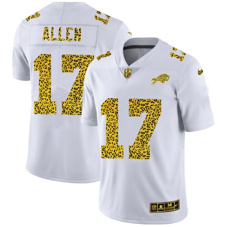 Herren Buffalo Bills Trikot Josh Allen 17 Nike Flocked Leopard Print Weiß